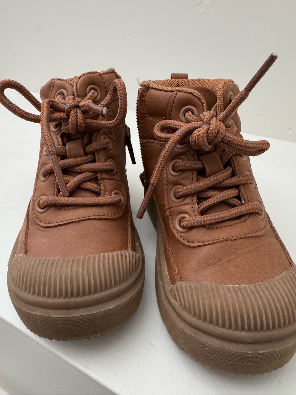 Target Kids Tan/Brown High-Top Lace-Up Boots
